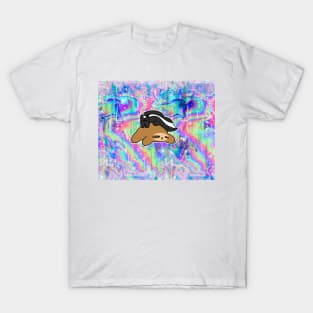 Little Skunk and Sloth Rainbow Holographic T-Shirt